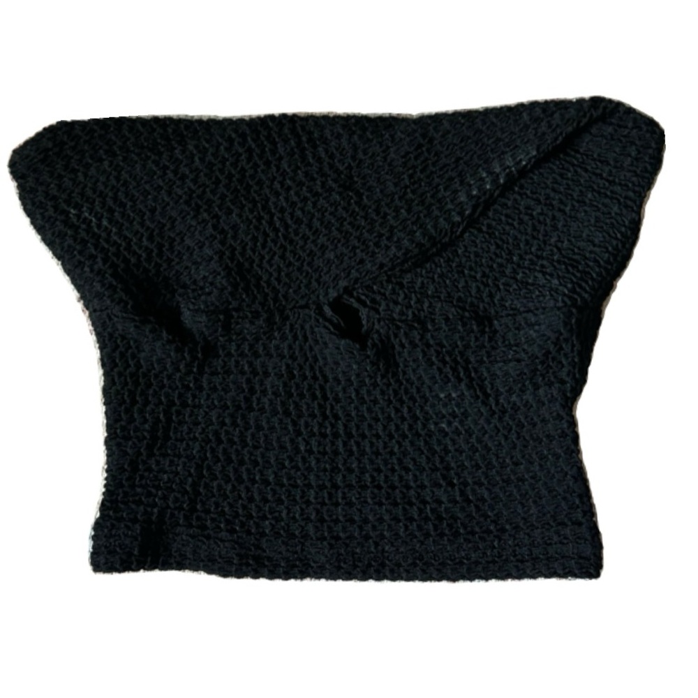 Black Textured Knit Top